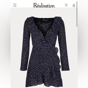 Realisation Par Alexandra Silk Dress in Navy Star